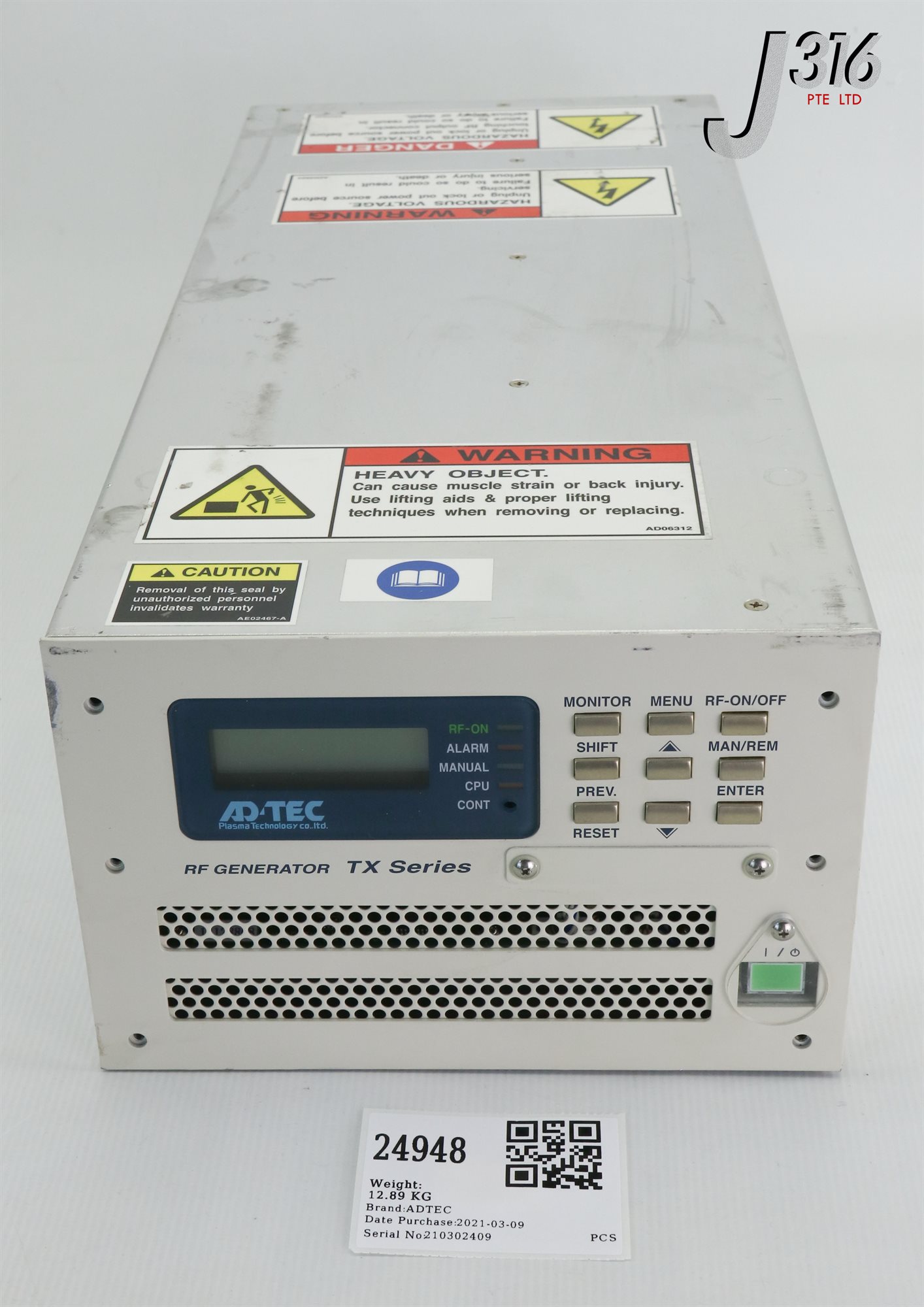 24948 ADTEC RF GENERATOR TX SERIES TX10-D000-00 – J316Gallery